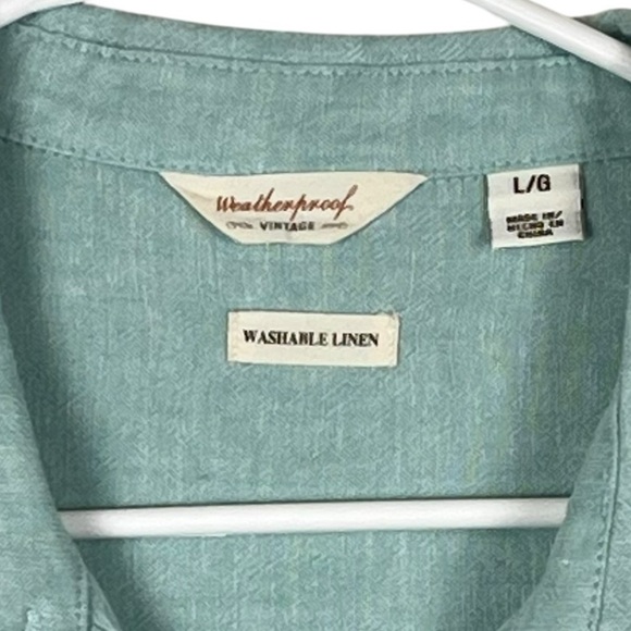 Weatherproof Vintage Washable Linen Lt. Green Women’s Blouse Size Large - Picture 6 of 11